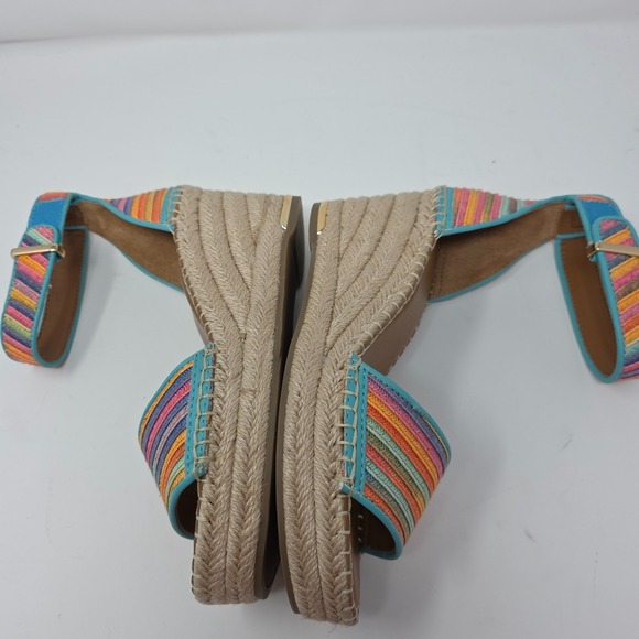 Franco Sarto Womens Rainbow Espadrille Wedge‎ Sandals Ankle Strap New - Picture 6 of 8